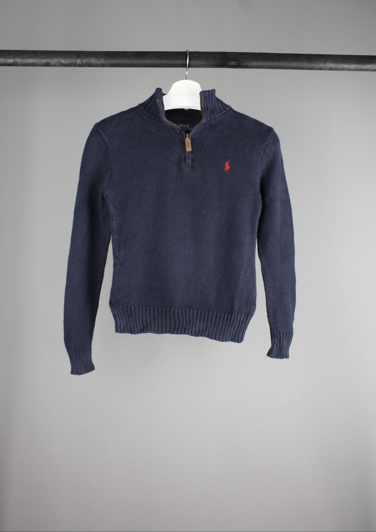 Ralph Lauren Cable Knitwear Quarter Zip Sweater (Kids S)